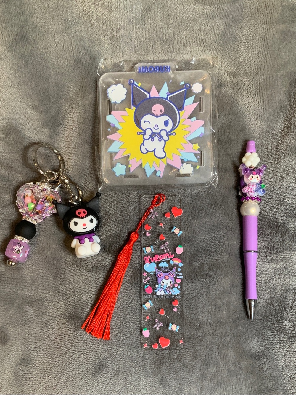 Kuromi Keychain, pen holder, Pen & Bookmark